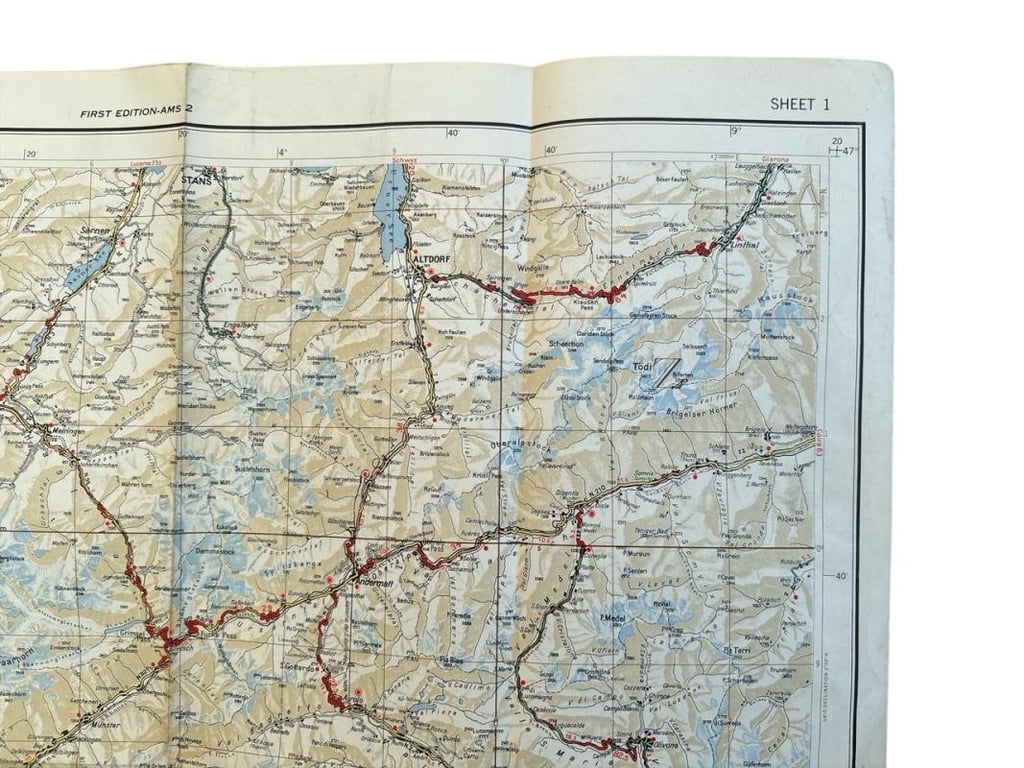 US WWII Road Map for the Italian Campaign  ( Sheet nr 1 )