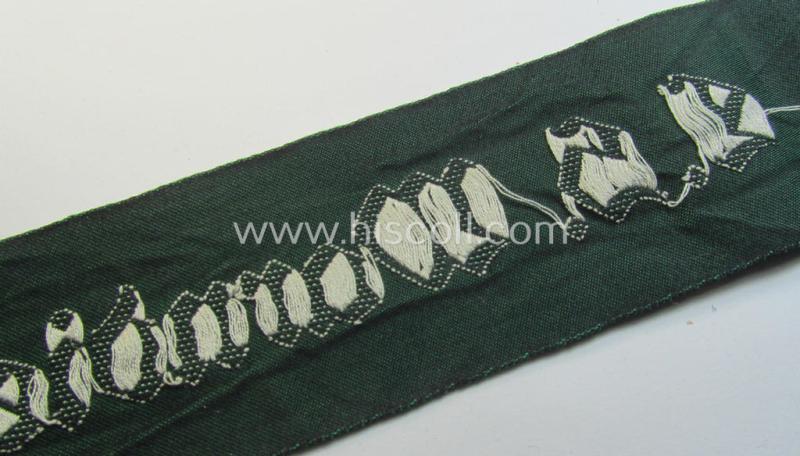Attractive - and very scarcely found! - neatly 'BeVo'-woven, enlisted-mens'- (ie. NCO-) pattern so-called: 'L.S. Warndienst' cuff-title (ie. 'Ärmelstreifen')