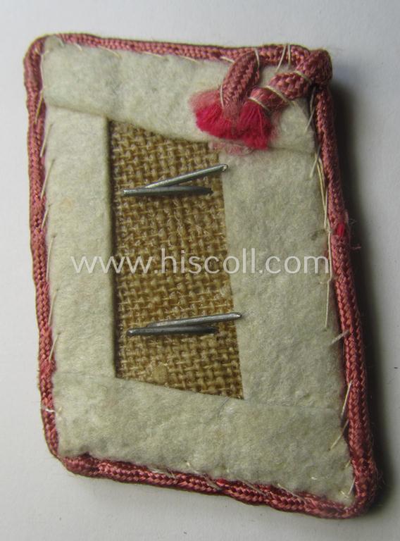 Single, white-coloured- (and/or bright-pink piped!) WH (Luftwaffe) collar-patch (ie. 'Kragenspiegel') as was intended for usage by a: 'Soldat der Hermann Göring Division'