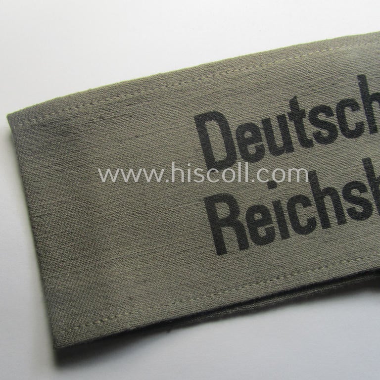 Greyish-coloured- and/or typical linnen-based example of an early-pattern- (ie. 'Deutsches Reichsheer'-) related armband entitled: 'Deutsches Reichsheer' (being of the entirely printed-type)