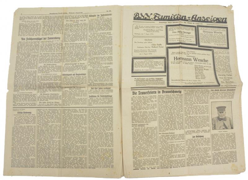 German Newspaper 'Braunschweiger Neueste Nachrichten' 1934