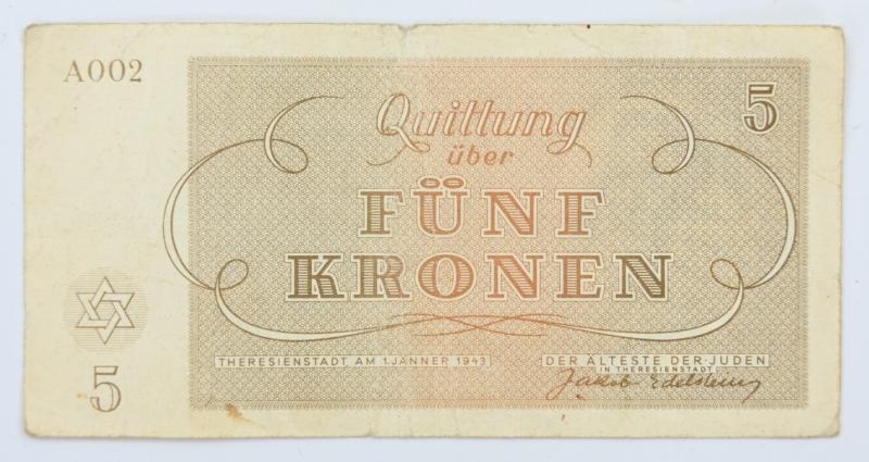 German WW2 Theresienstadt (Terezin) Concentration Camp Banknotes