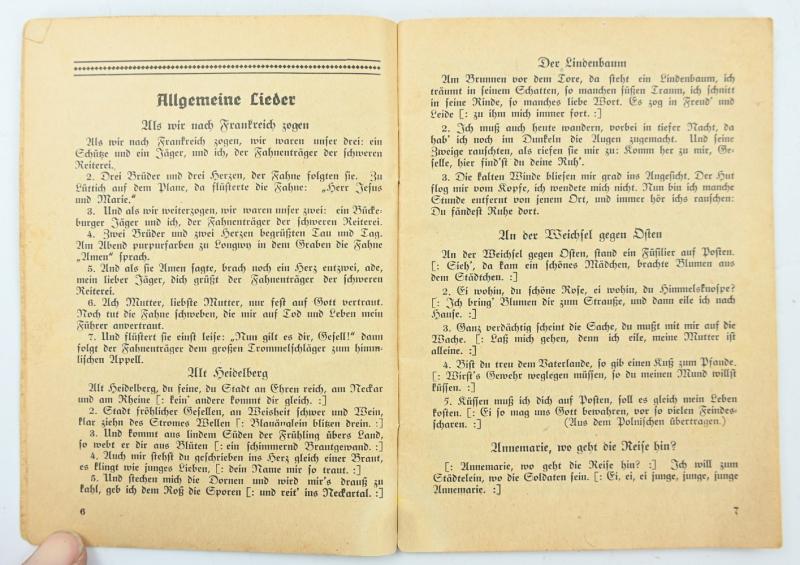 German Third Reich Songbook 'Denn wir fahren gegen Engelland'