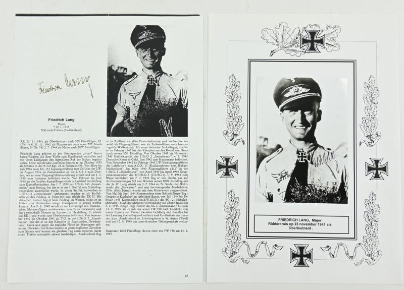 Signature of Luftwaffe KC-OLC&S Recipient 'Friedrich Lang'