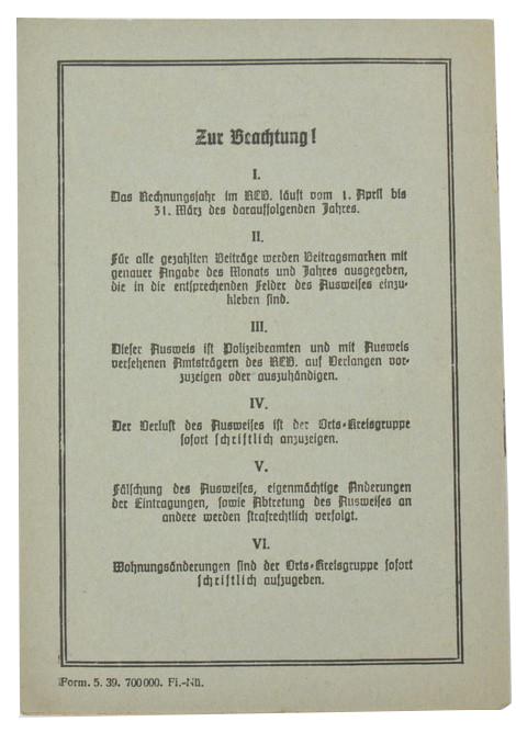German RLB Member Card