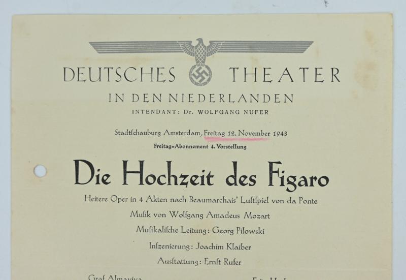 German/ Dutch Flyer 'Deutches Theater in den Niederlanden'