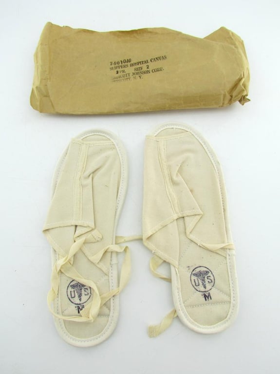 US WWII Era Hospital Slippers in Original Packaging