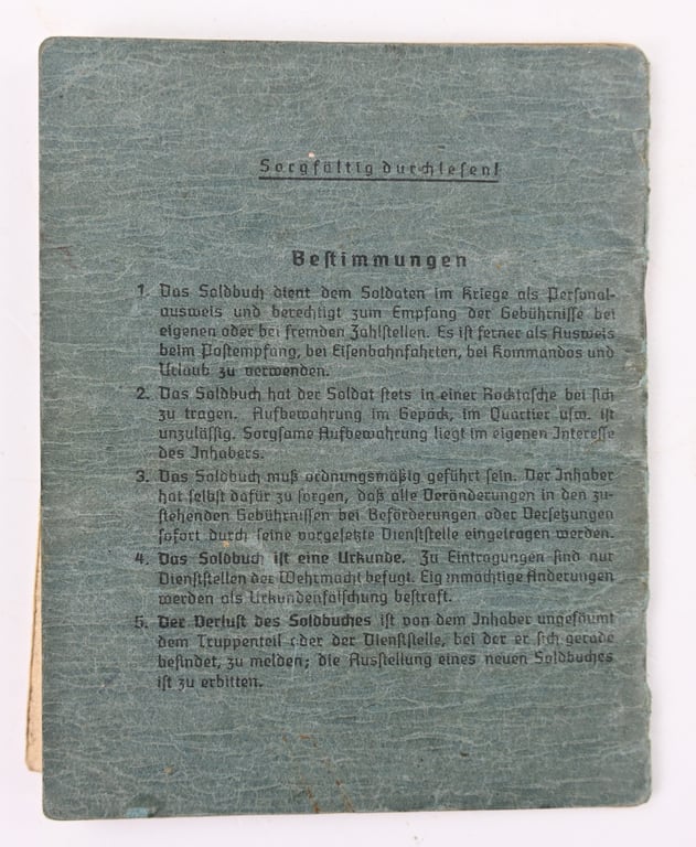 German LW Soldbuch Flakabteilung 768
