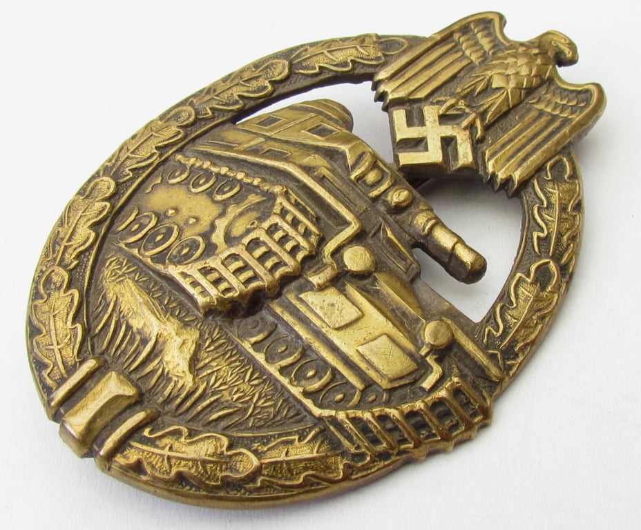 Panzer assault badge in bronze by Karl Wurster