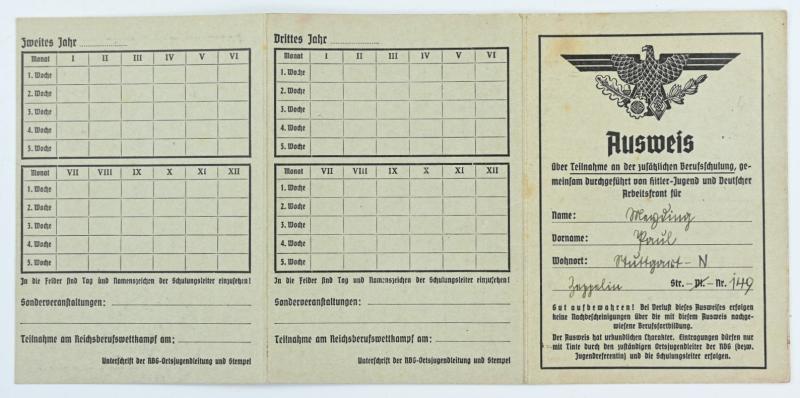 German Hitler Youth /DAF Memberpass