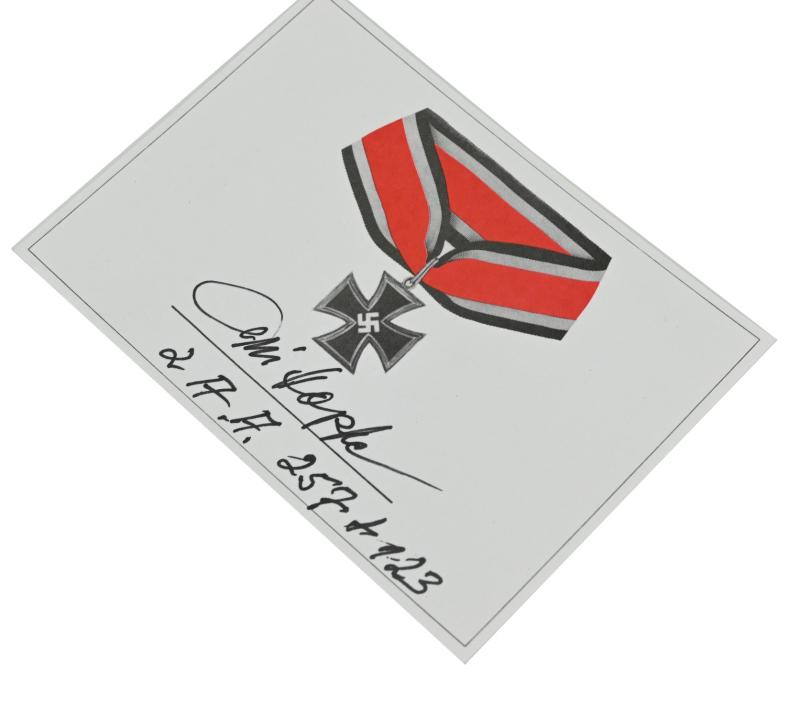 Signature of Wehrmacht KC Recipient 'Willi Hopfe'