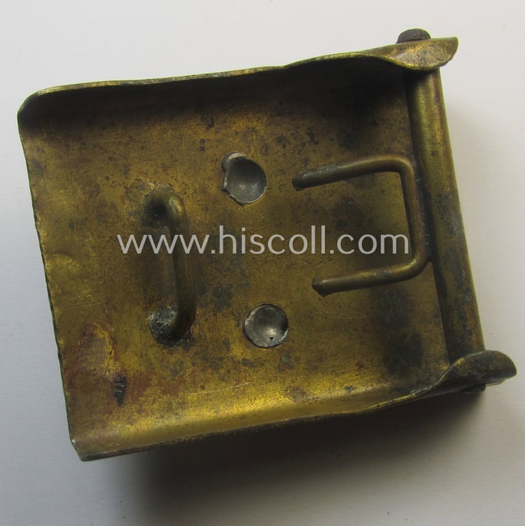 WWI-period (ie. 'Preussen'-related), copper- (ie. nickle-crome-) based, EM/NCO-type belt-buckle being a moderately used example