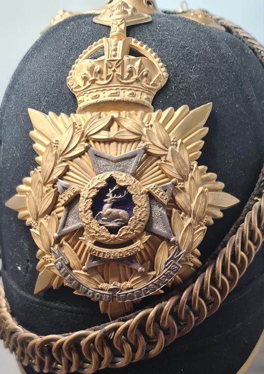 1903 “Sherwood Forester’s  Officers Blue Cloth Helmet.