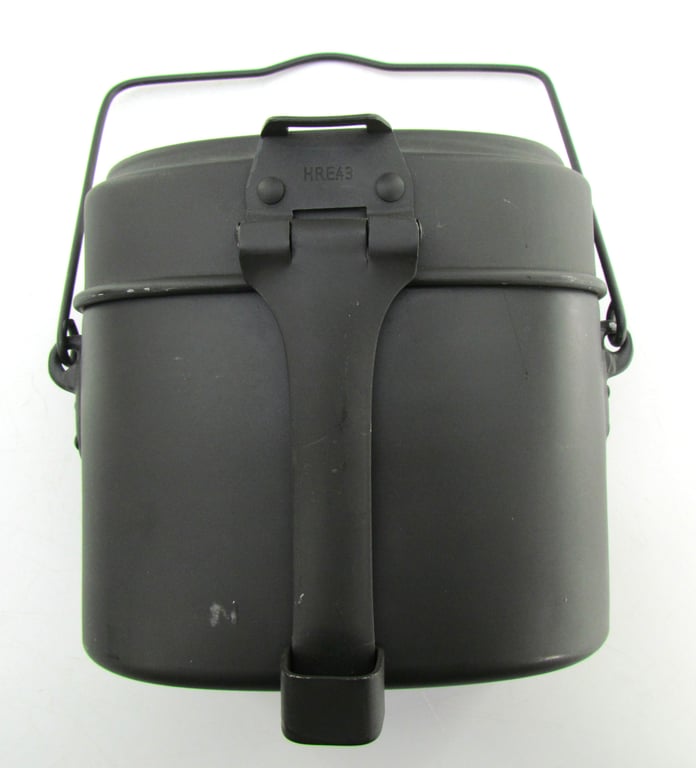 Wehrmacht M31 mess kit (“Kochgeschirr”) with factory “Ritter Aluminium” wrapping paper