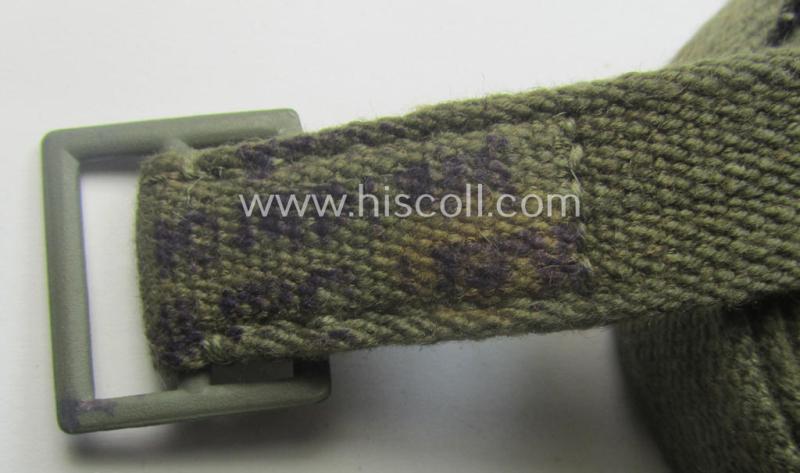 'Standard-issue'-pattern- (ie. typical WH-issue) carrying-strap (ie. 'Tragelasche') as was intended for the various gasmask-containers (being a maker-marked example that comes in a just minimally used, condition)