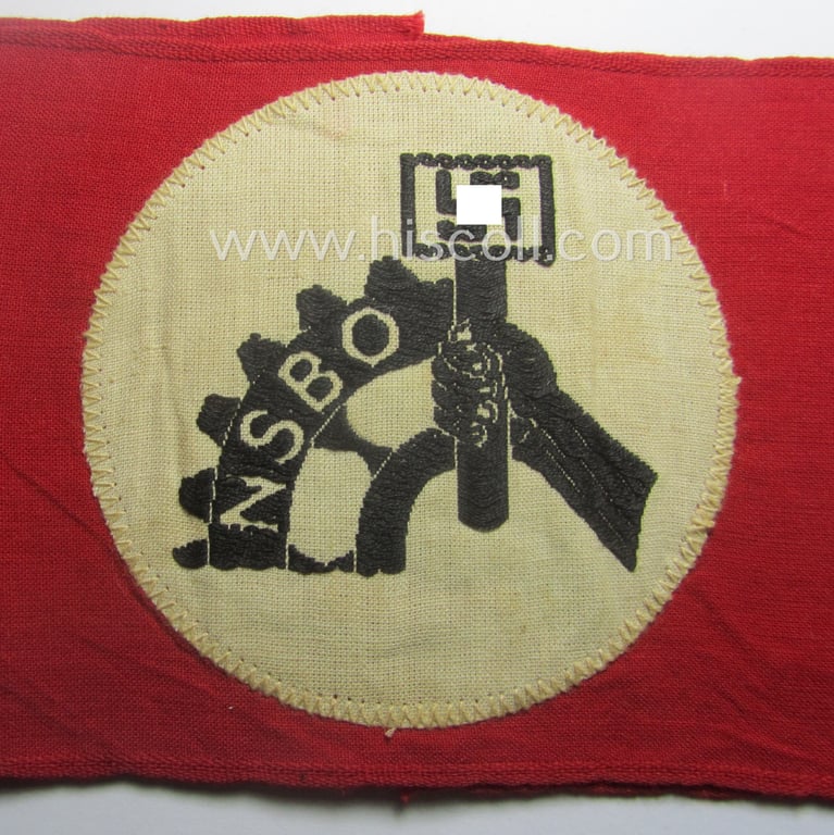 Rarely found, N.S.B.O.- (or: 'Nationalsozialistische Betriebszellenorganisation'-) related armband (ie. 'Armbinde')