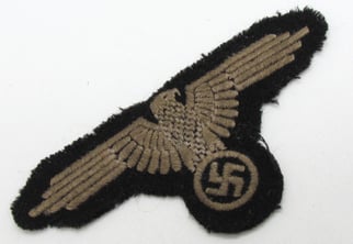 Early Waffen-SS EM/NCO Machine-Embroidered Sleeve Eagle