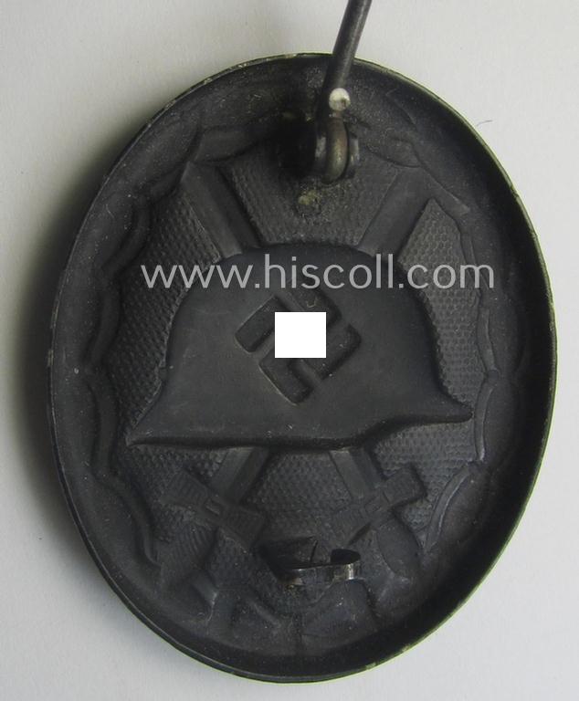 Moderately used- and/or worn black-class wound-badge (or: 'Verwundeten-Abzeichen in Schwarz') being a typical non-maker-marked example
