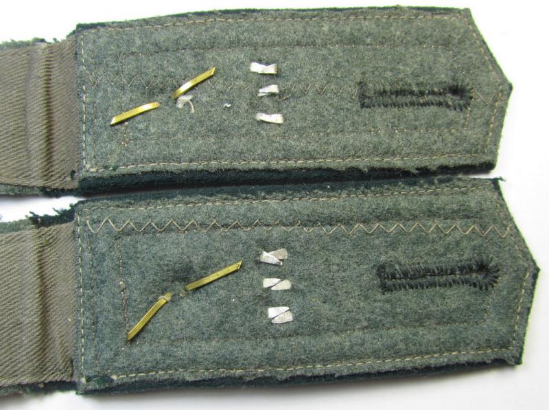 Fully matching pair of WH (Heeres), early- (ie. pre-) war-period, 'M36'-pattern (pointed-styled-) and generic-pattern, 'cyphered' NCO-type shoulderstraps as was intended for a: 'Feldwebel des Infanterie-Regiments 454'