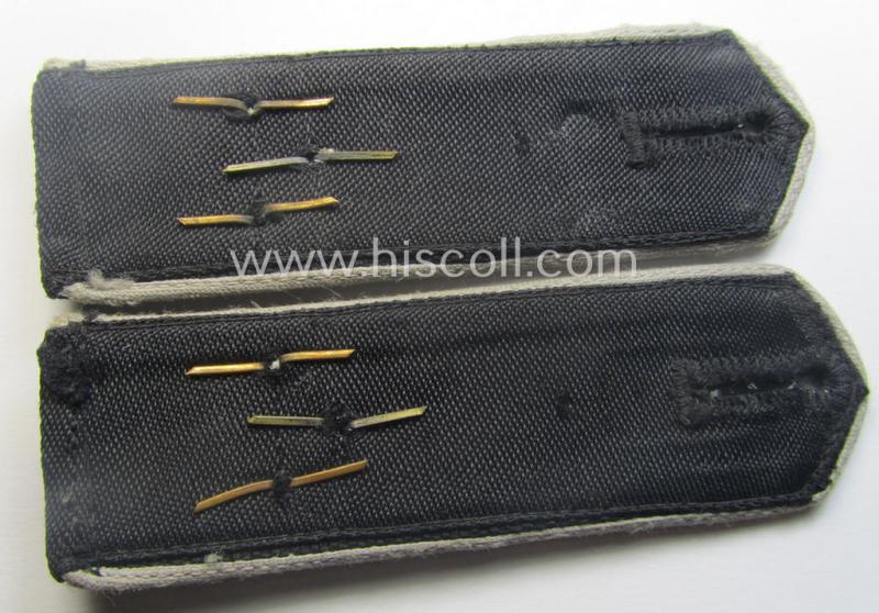 Very unusual - fully matching albeit clearly used! - white-piped, so-called: 'Reiter-HJ' (ie. 'HJ-Streifendienst') shoulderstrap-pair for an: 'HJ-Gefolgschaftsführer' who was attached to the (Austrian-based): 'Bann 538' (538 = 'Gmunden')