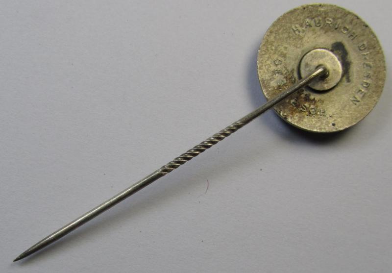 Attractive, semi-enamelled so-called: RLB- (ie. 'Reichluftschützbund') 'Amtsträgerabzeichen' (or: civil-attire badge) of the first pattern, bearing a neat makers-mark ('H. Aurich') and patent-pending- (ie. 'Ges.Gesch.'-) designation