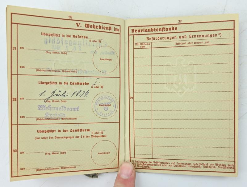 German WH Wehrpass WW1 Veteran