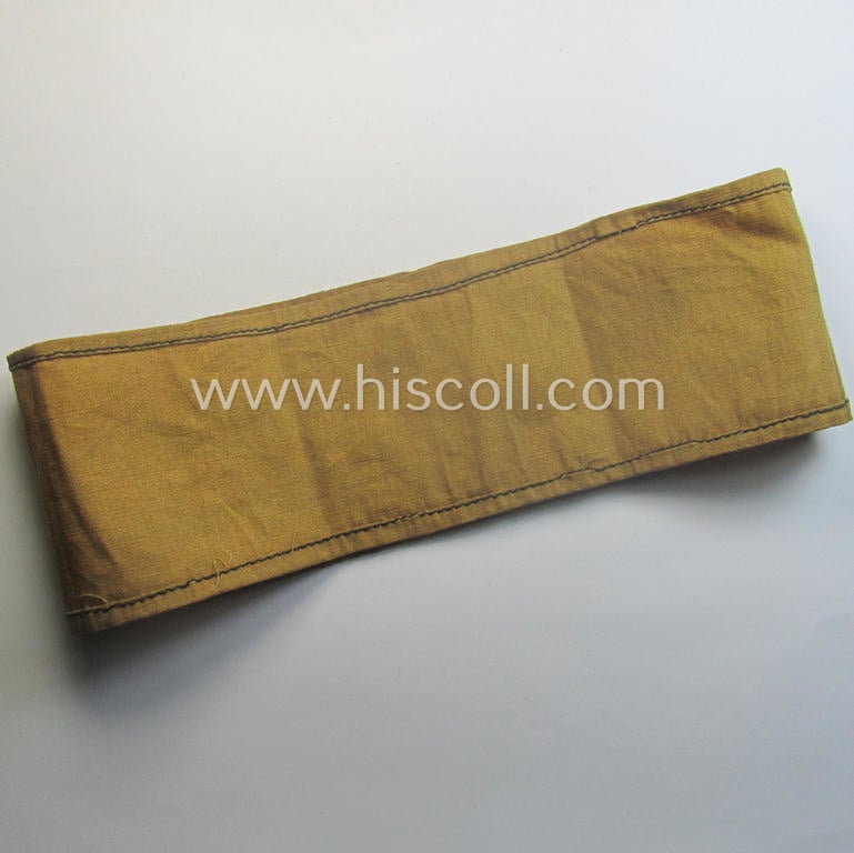 Superb, typically printed- and/or later-war-period, 'variant'-pattern, light-brown- and/or black-coloured so-called: 'Deutscher Volkssturm'-armband (ie. 'Armbinde') that comes in a hardly used- ie. worn condition