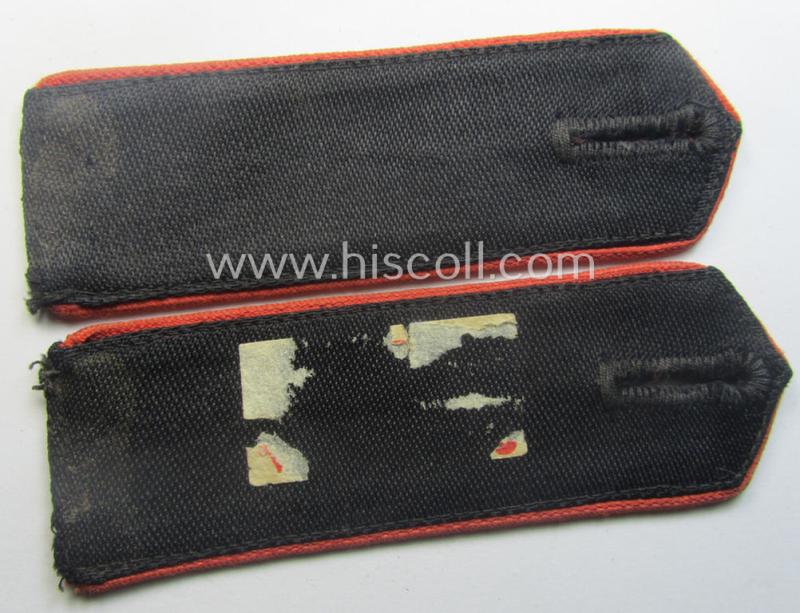 Pair of bright-red-piped, so-called: 'Allgemeine-HJ' (ie. Hitlerjugend) shoulderstraps as intended for usage by a: 'Hitlerjunge' who served within: 'Bann 70' (70 = 'Bann Saarbrücken' in the 'Gebiet West Westmark o. West Saarpfalz')