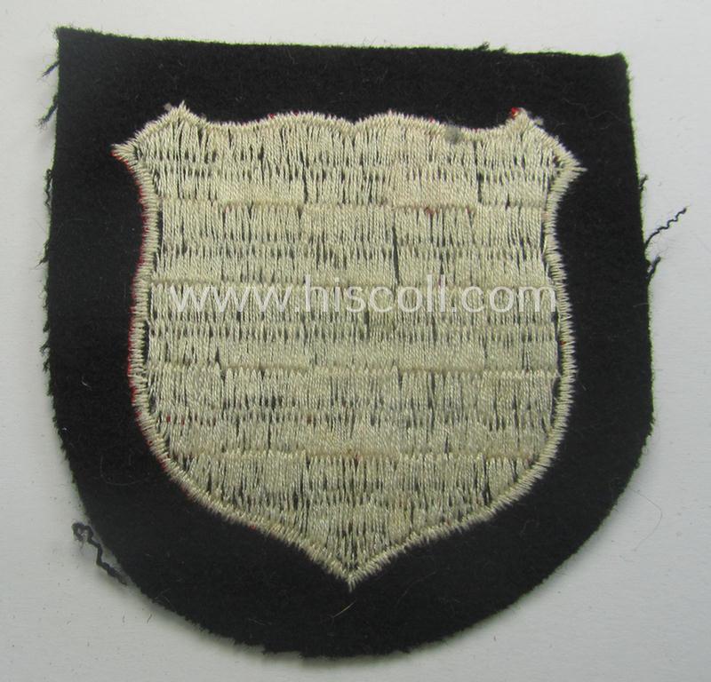 Croatian, Waffen-SS 'volunteer' arm-shield as was specifically intended for usage by soldiers of the: '13. Waffen-Gebirgs-Division der SS' (ie. 'Handschar') that comes in a 'virtually mint- ie. unissued', condition