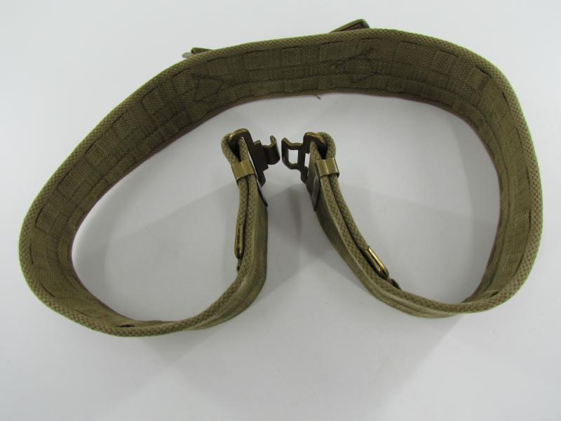 British WWII  ( Blancoed ) Webbing Combat Belt