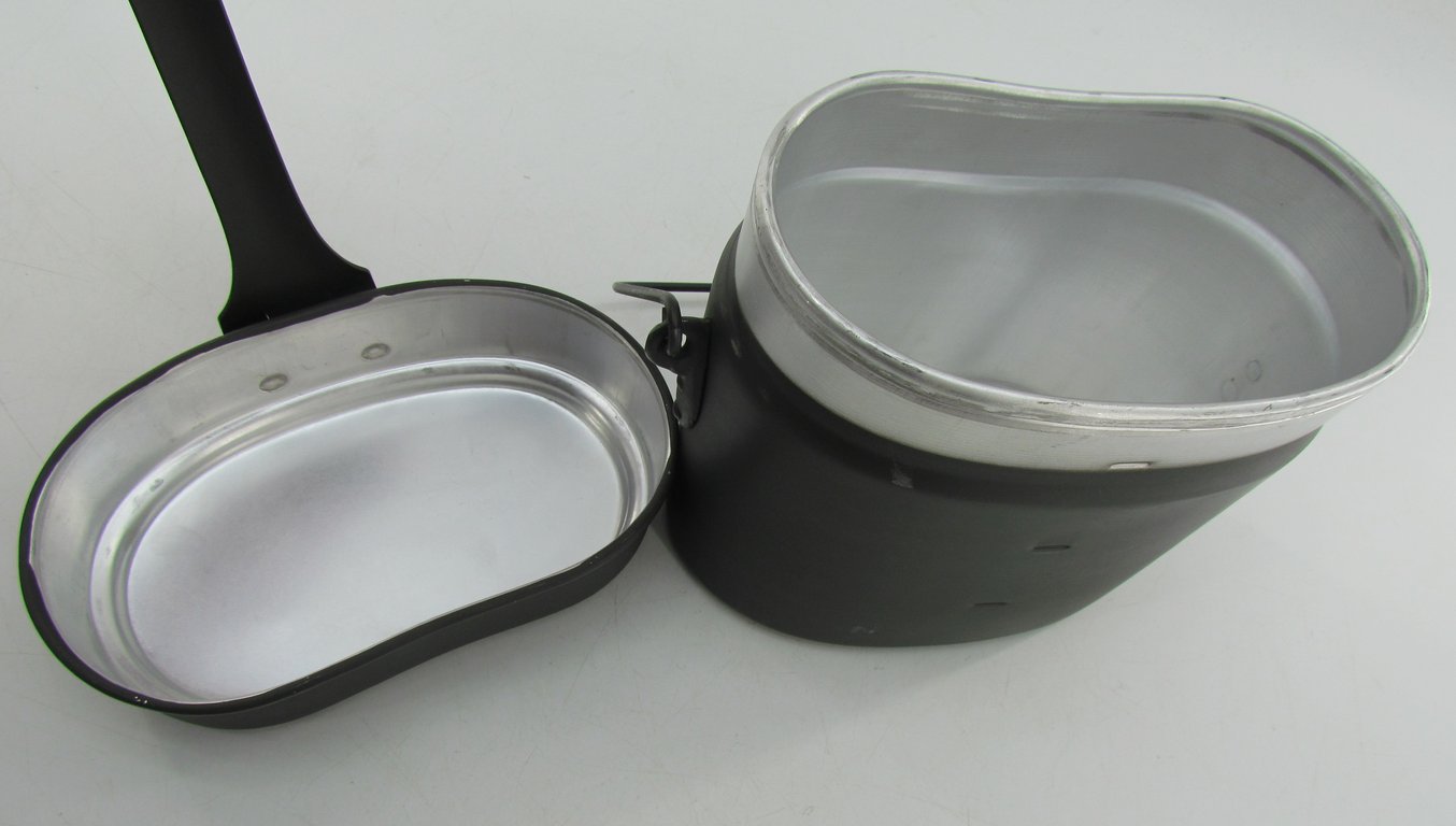 Wehrmacht M31 mess kit (“Kochgeschirr”) with factory “Ritter Aluminium” wrapping paper