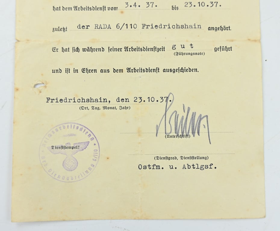 German RAD Certificate