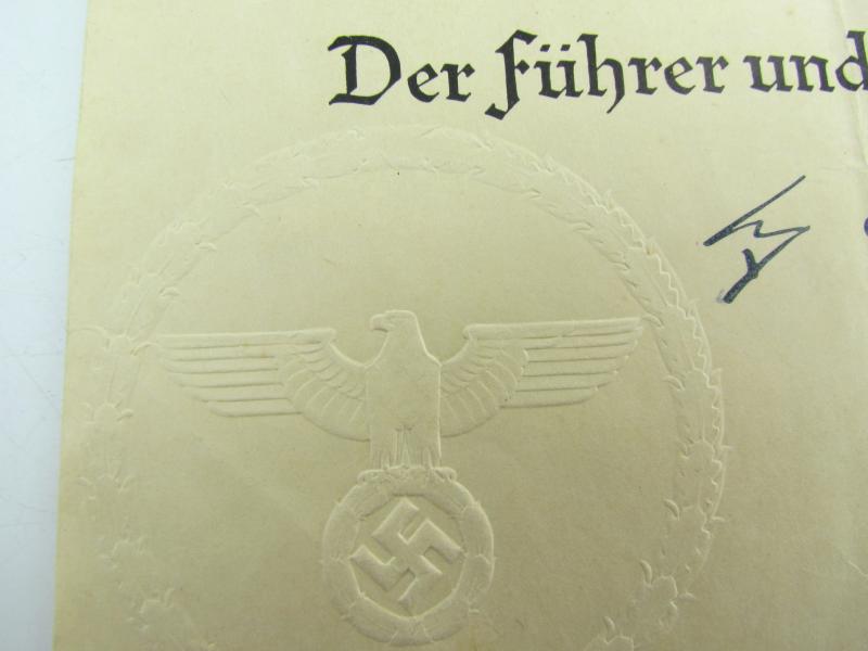Mutterkreuz (Mother Cross) Silver Award Document