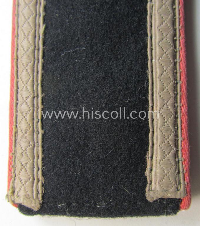 Single, Waffen-SS, NCO-type shoulderstrap as piped in the bright-pink-coloured branchcolour as was intended for usage by an: 'SS-Unterscharführer' who served within the: 'SS-Panzer-Truppen'