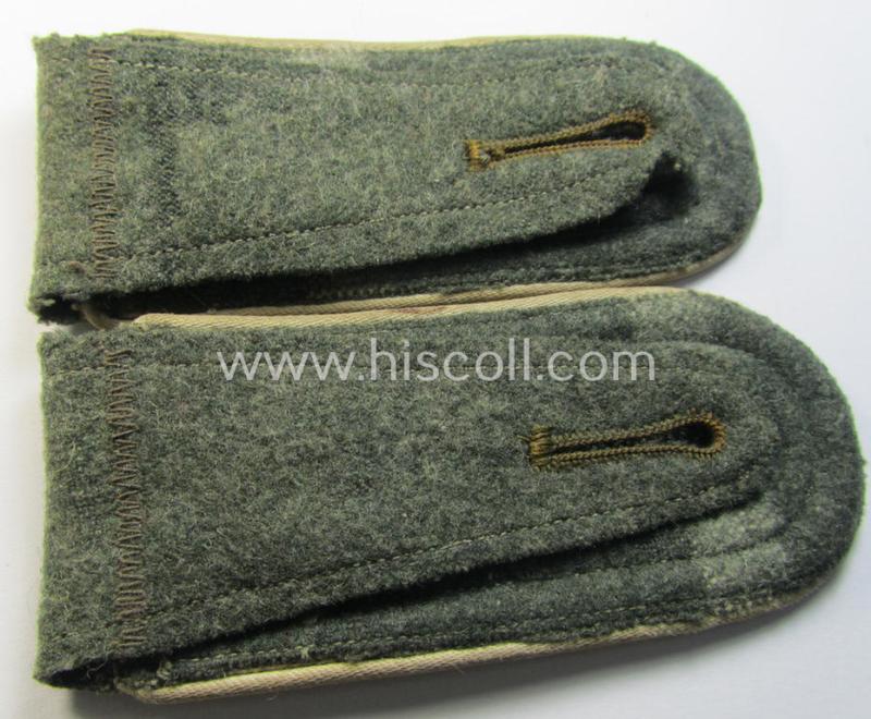 Attractive - and fully matching! - pair of WH (Heeres), early- (ie. mid-) war-period- (ie. 'M41/M43'-) -pattern, NCO-type shoulderstraps as piped in the white-coloured branchcolour as was intended for a: 'Feldwebel eines Infanterie-Regiments'