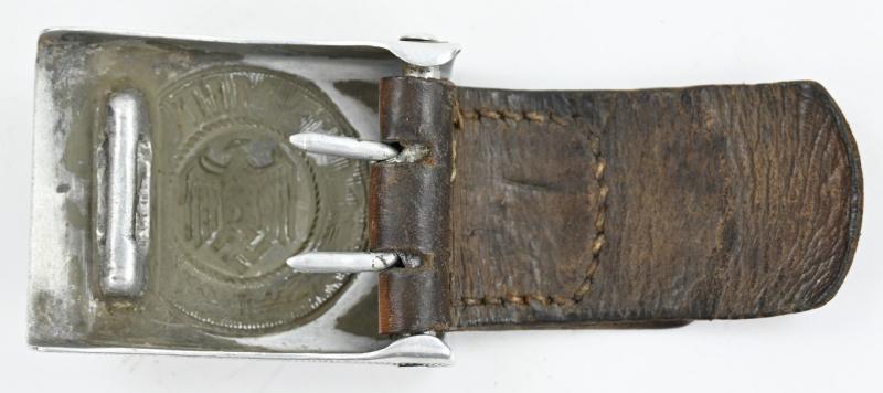 German WH Beltbuckle with leather tab 'B. Haarmann'