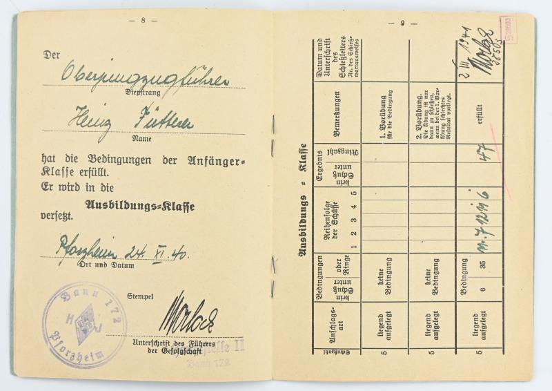German Hitler Youth Shooting Badge with Portrait Picture and Shooting Booklet.