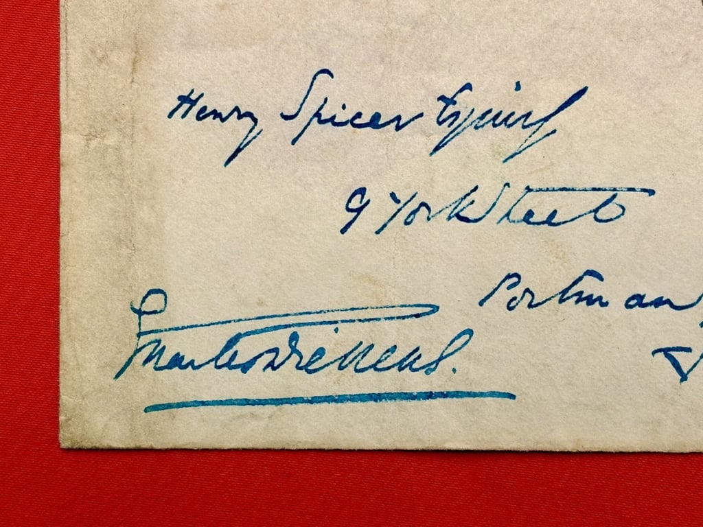 AUTHENTIC ORIGINAL HAND SIGNED CHARLES DICKENS ENVELOPE 1860.