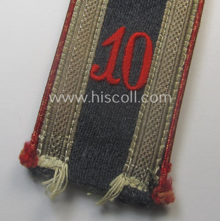 Single, WH (Luftwaffe) 'cyphered', NCO-type shoulderstrap: 'Uffz. des Flak-Art.-Rgts. 10'