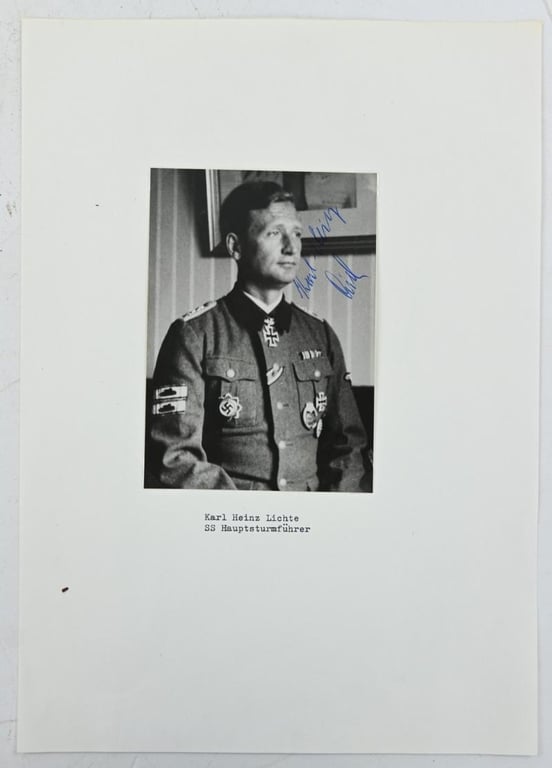 Signature of Waffen-SS KC Recipient 'Karl-Heinz Lichte'