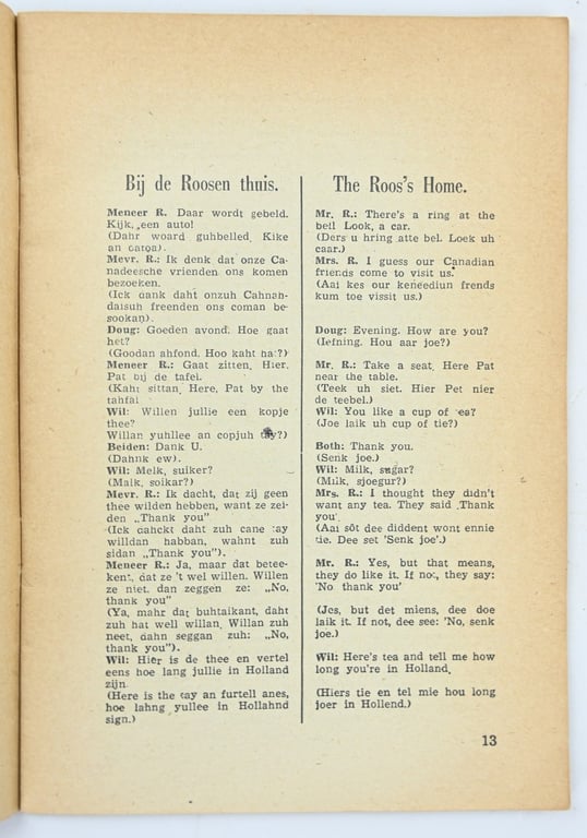 Canadian/Dutch WW2 Booklet 'Hello Tommies'