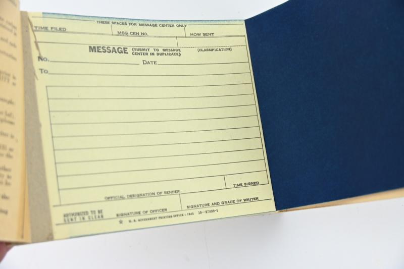 US WW2 Message Book M-210 with Envelop