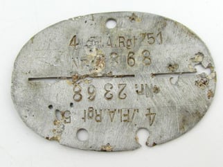 Erkennungsmarke 4./Fl.A.Rgt 51