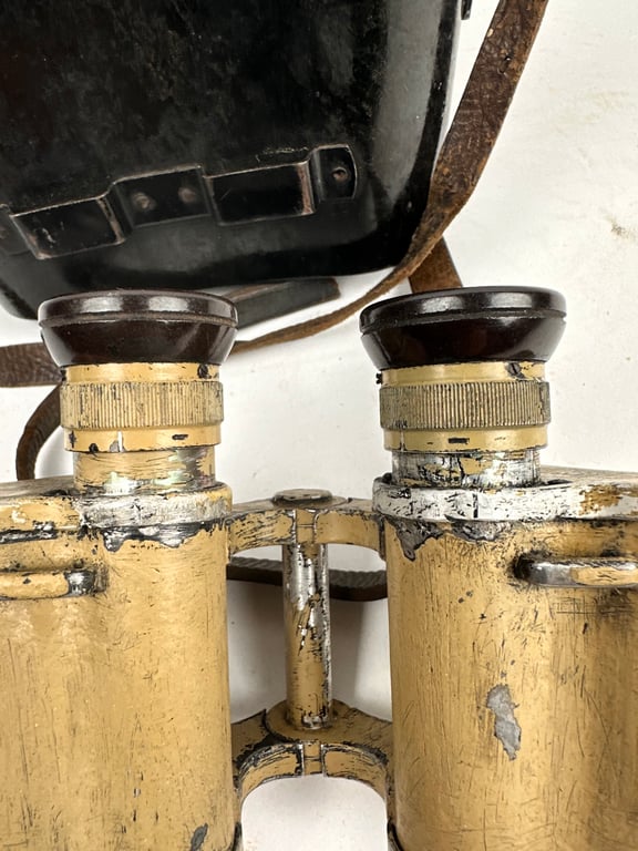 Original German 6x30 "CAG" Tan Binoculars with black Bakelite Case