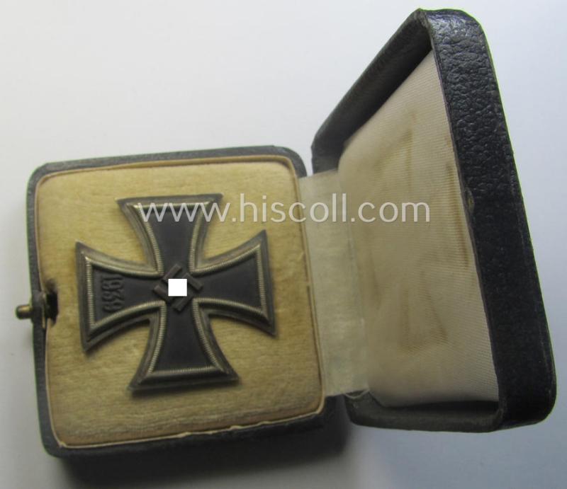 'Eisernes Kreuz 1. Klasse' (ie. Iron Cross 1st class) being an (I deem) early-war-period-produced (albeit non-maker-marked) example that comes complete in its specific (luxuriously-styled!) etui as issued and/or recently found