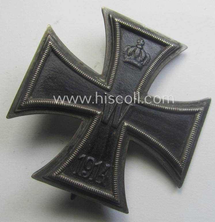 Unusually seen, WWI-period 'Eisernes Kreuz 1. Klasse' being a (typical) non-converse-shaped and genuine silver-based example that shows the unusual makers'-designation: 'C.D. 800'