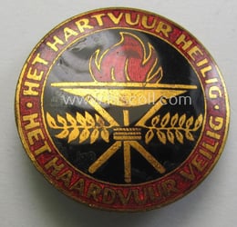 N.S.B.- (ie. N.S.V.O.-) related membership-badge 'Het Hartvuur heilig...