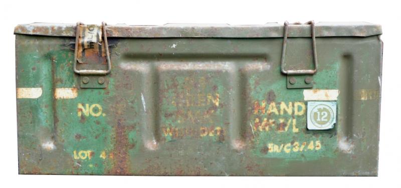 British WW2 No77 Phosphorus Handgrenade Case complete with Cartridges and Detonator box