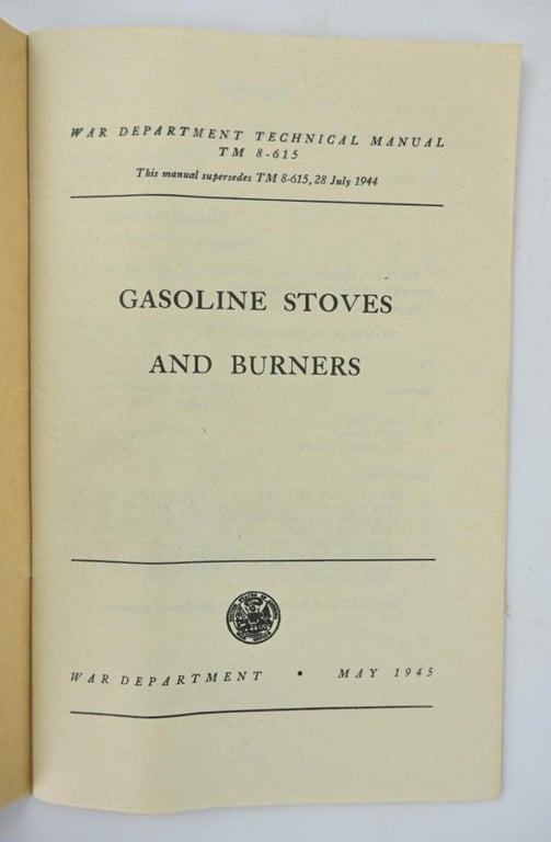 US WW2 TM 8-615 and Coleman Burner Manual