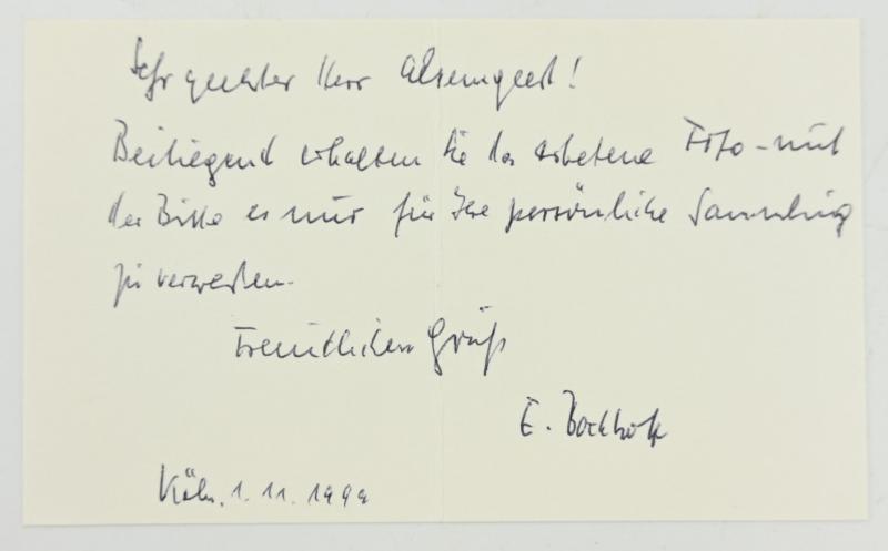 Signature of Wehrmacht Heer KC Recipient 'Engelbert Bockhoff'